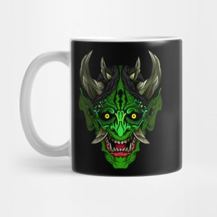 Illustrated Green Oni Demon Mug